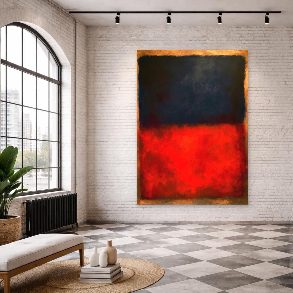 Mark Rothko Red Modern Canvas Print, Color Field Wall Art, Living Room Gallery Decor