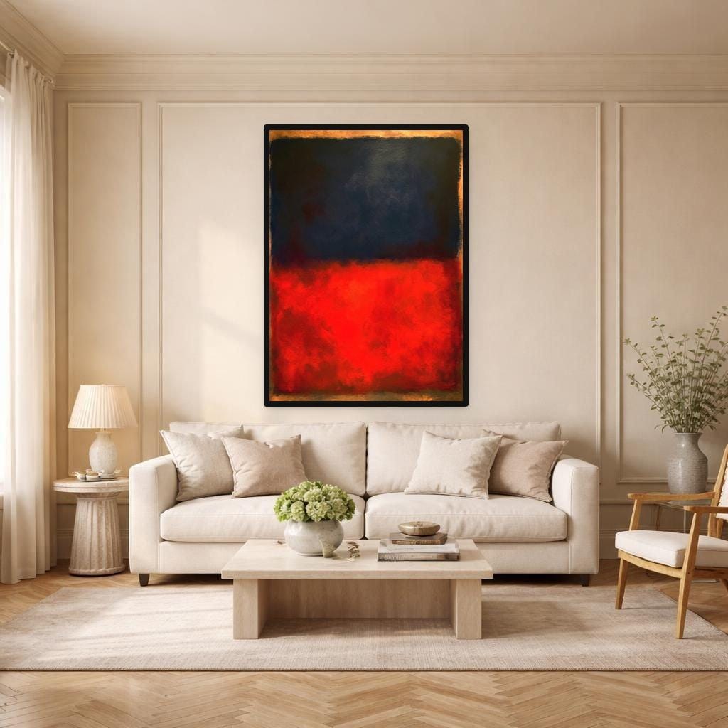 Mark Rothko Red Modern Canvas Print, Color Field Wall Art, Living Room Gallery Decor