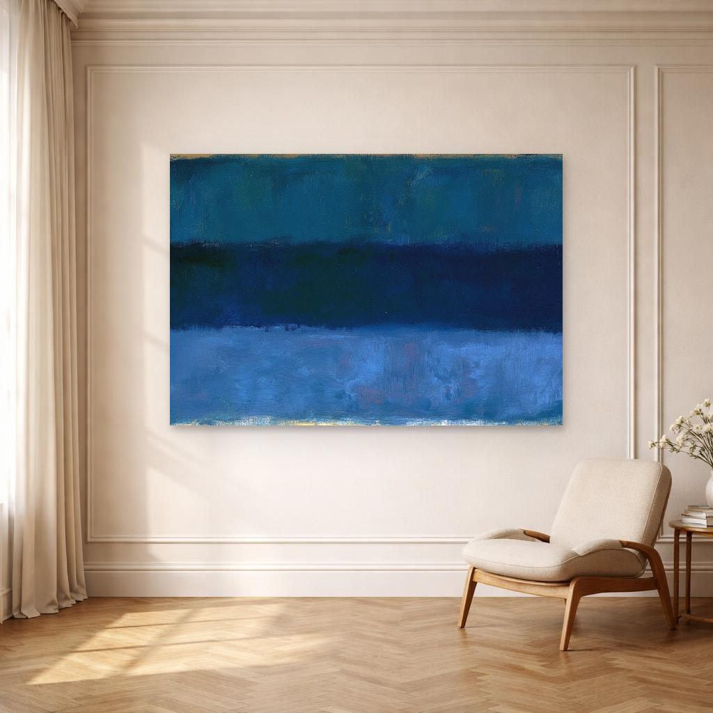 Mark Rothko Blue Minimalist Wall Art Print, Color Field Canvas Decor, Living Room Gallery Wall