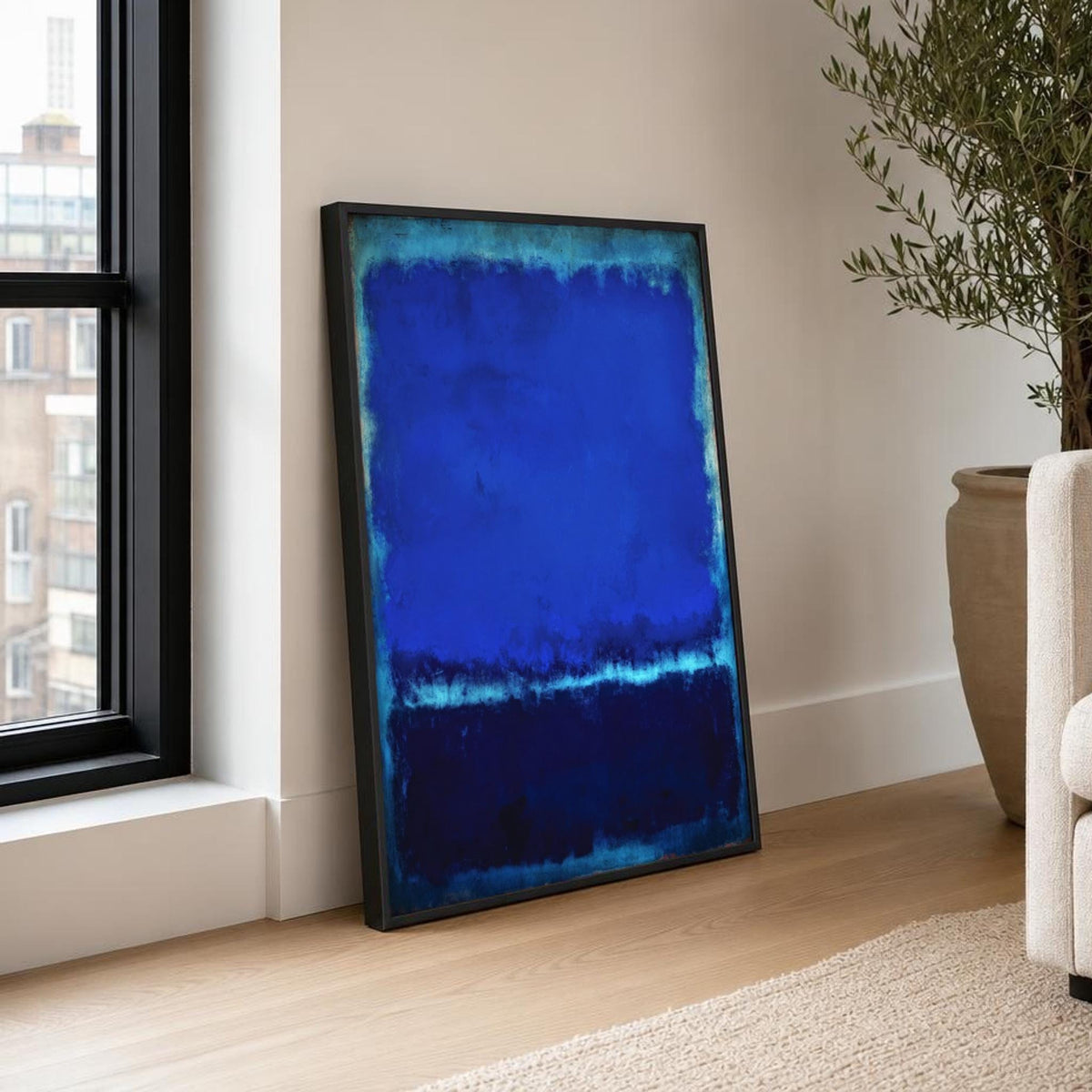 Mark Rothko Blue and Dark Blue Color Field Canvas Wall Art, Abstract