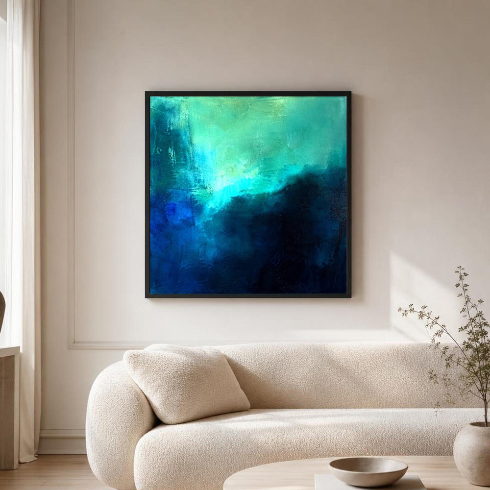 Blue and Green Abstract Canvas Wall Art