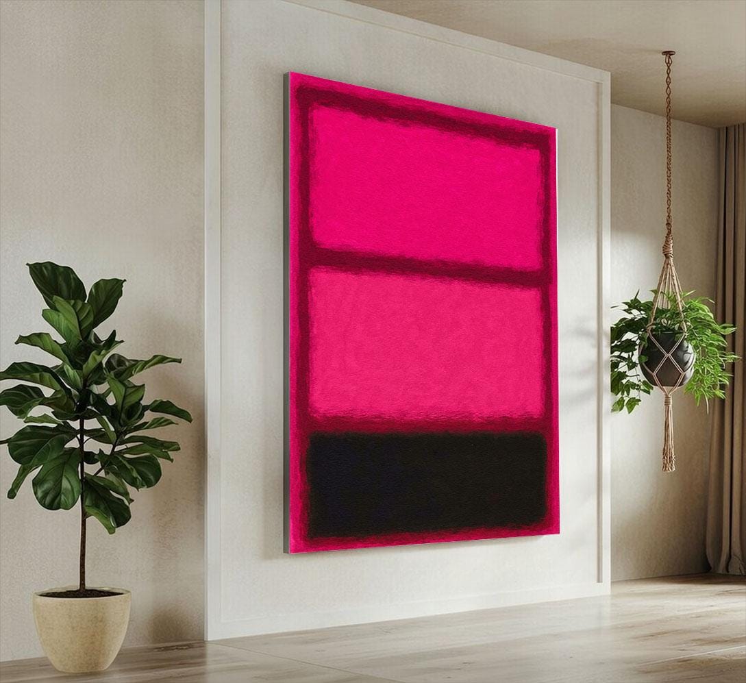 Image 4 of Mark Rothko Pink Black Canvas | Minimalist Color Field Art