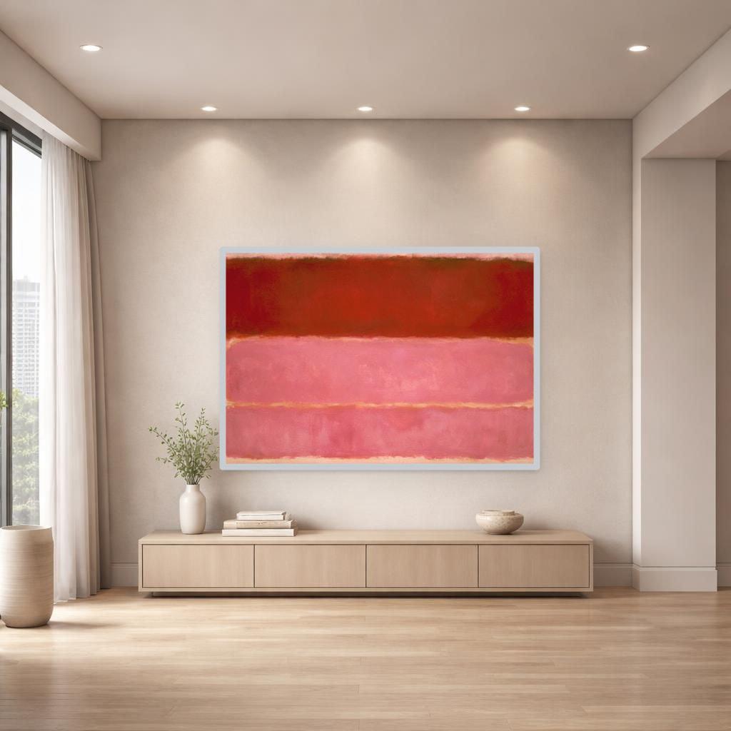 Mark Rothko Red Canvas Print, Minimalist Color Field Wall Art, Living Room Decor, Framed Canvas