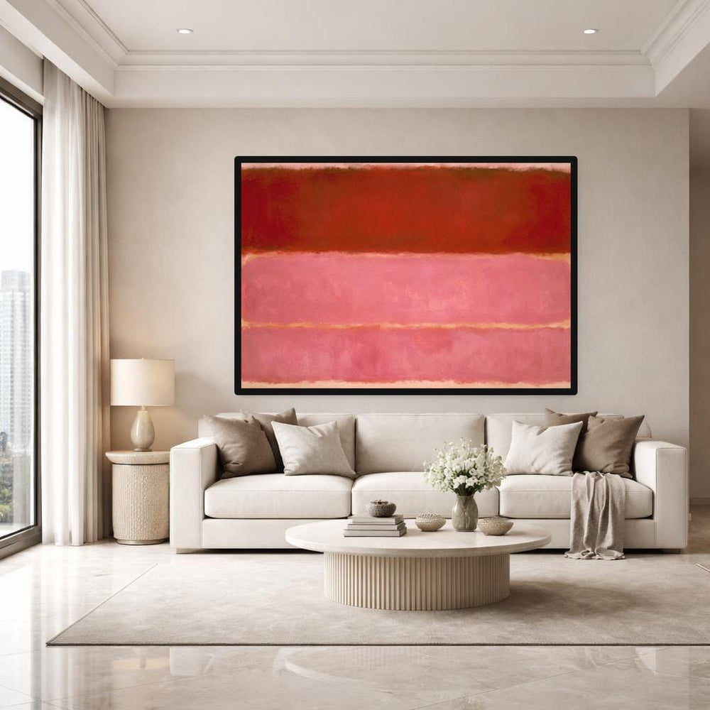 Mark Rothko Red Canvas Print, Minimalist Color Field Wall Art, Living Room Decor, Framed Canvas
