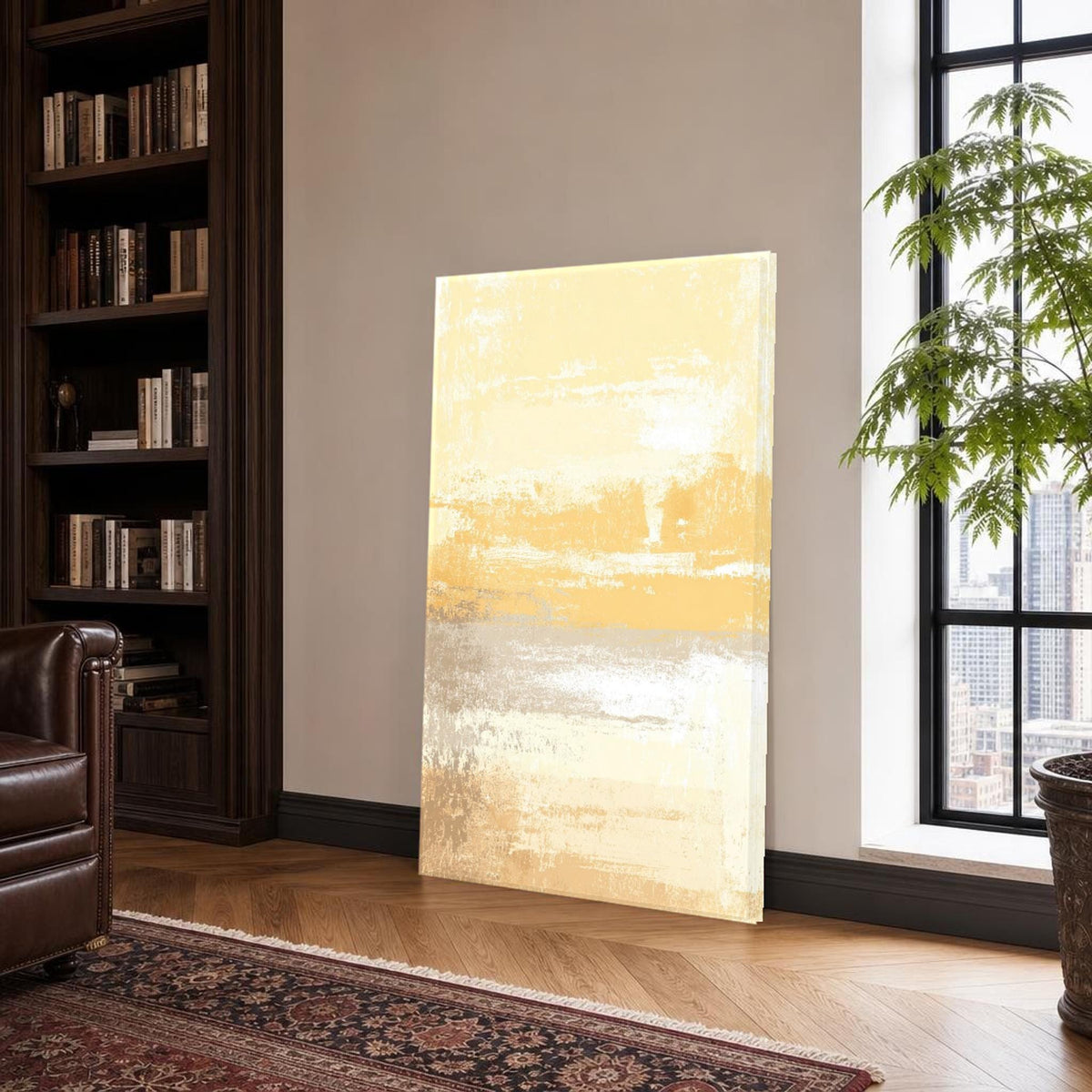 Abstract Composition Canvas Wall Art, Neutral Tones Minimalist, Calm