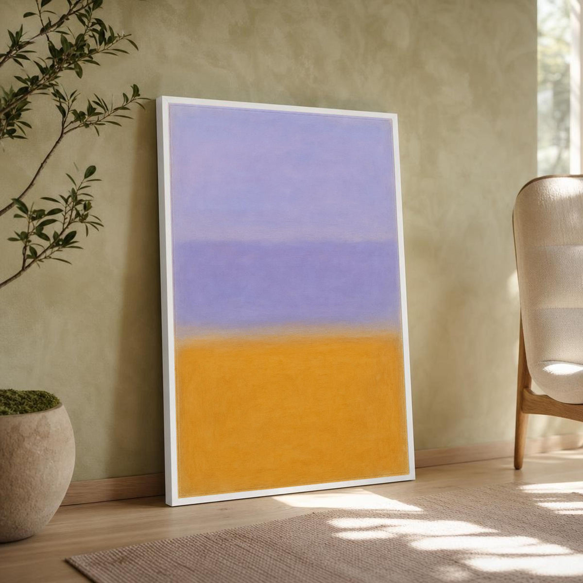 Color Fields Canvas Wall Art, Abstract, Two Horizontal Color Fields