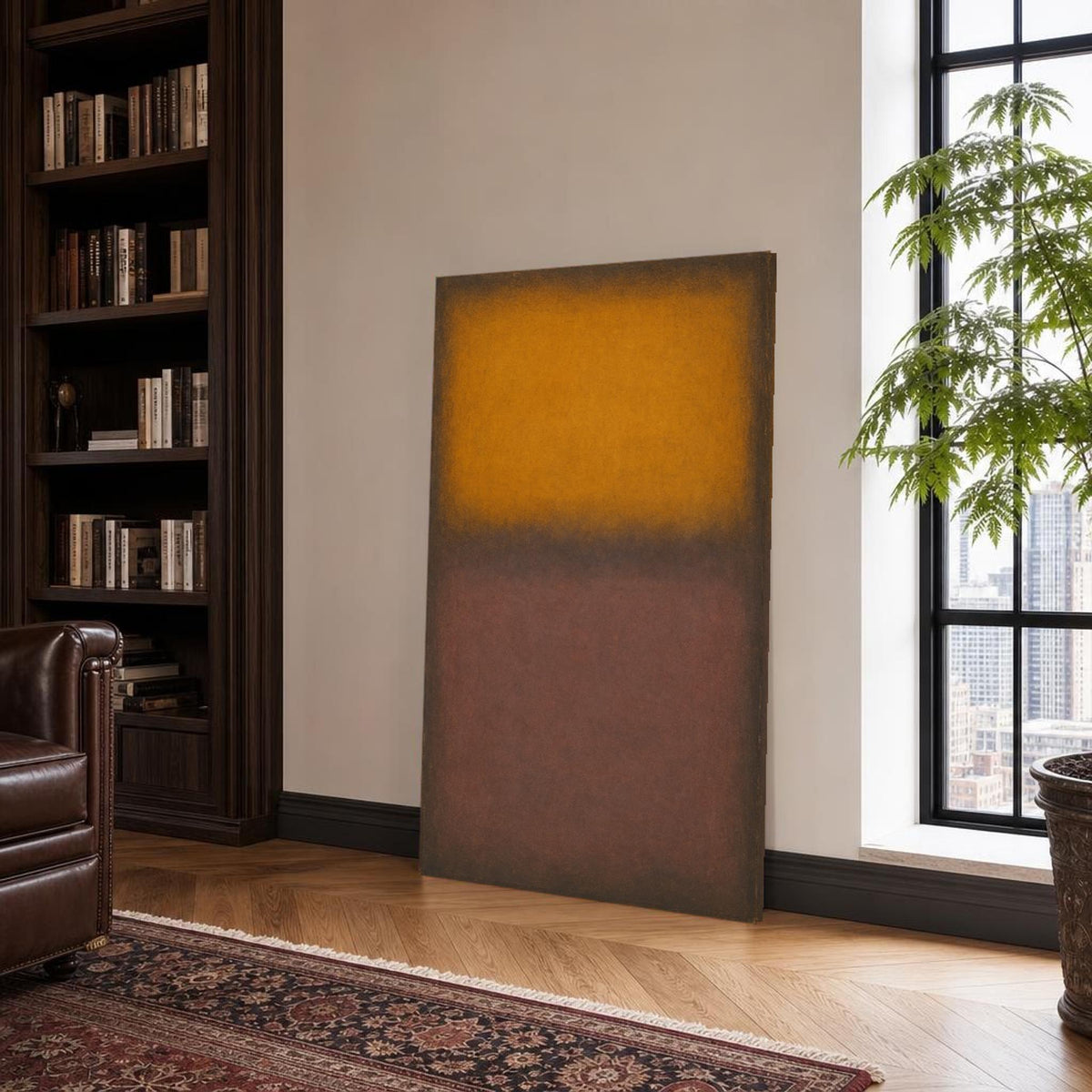 Mark Rothko Yellow and Brown Color Field Canvas Wall Art, Soft Transitions