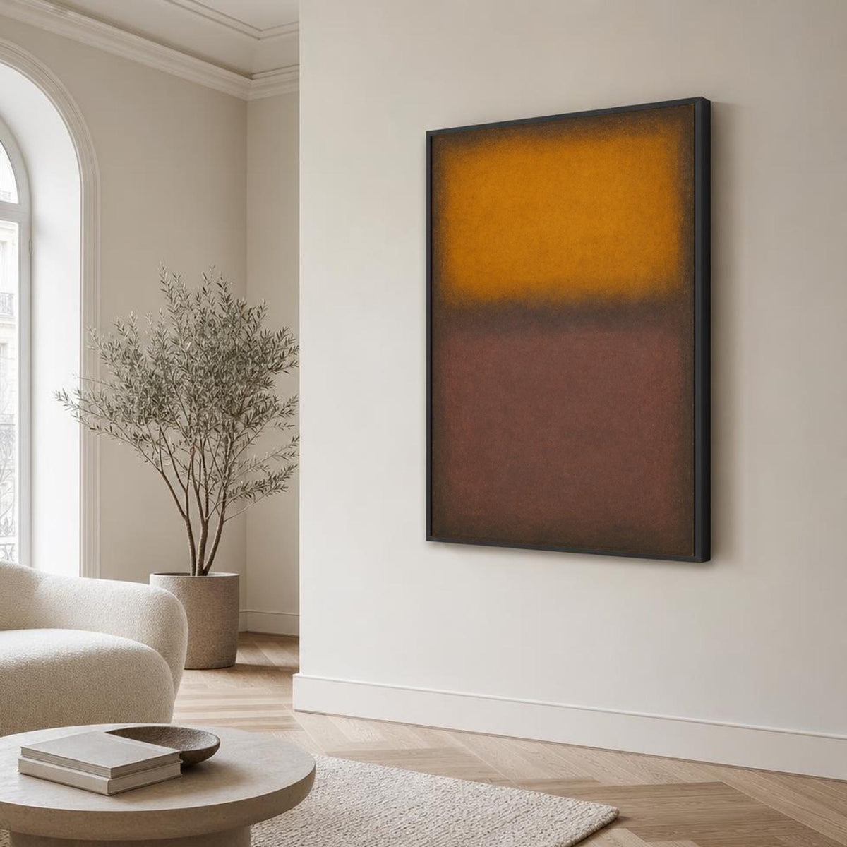 Mark Rothko Yellow and Brown Color Field Canvas Wall Art, Soft Transitions