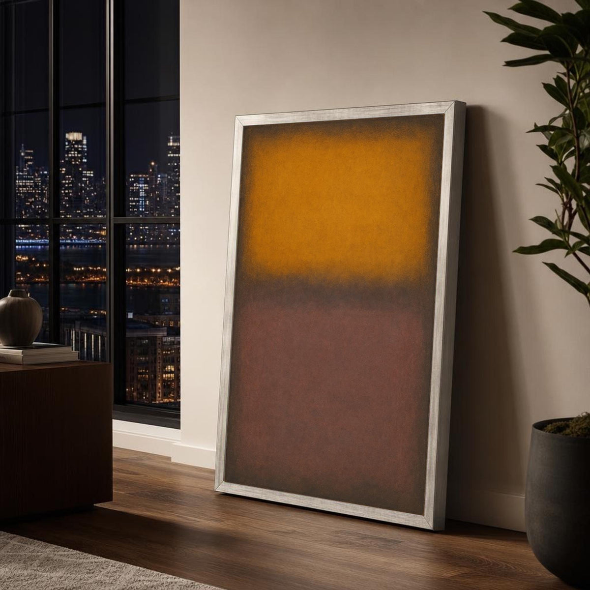 Mark Rothko Yellow and Brown Color Field Canvas Wall Art, Soft Transitions