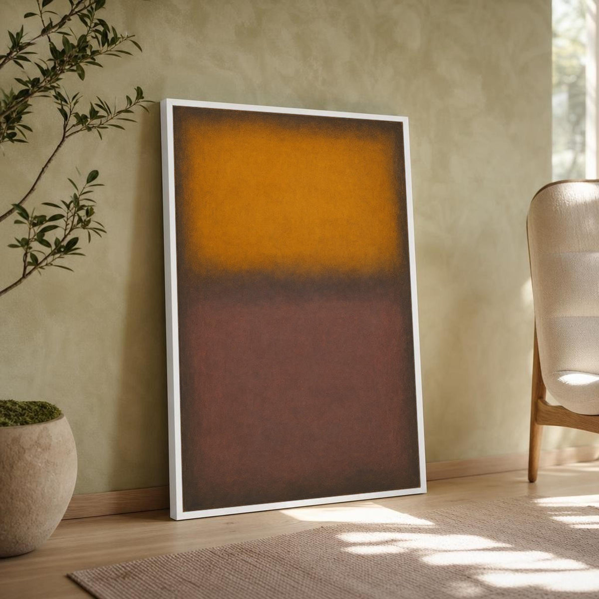 Mark Rothko Yellow and Brown Color Field Canvas Wall Art, Soft Transitions