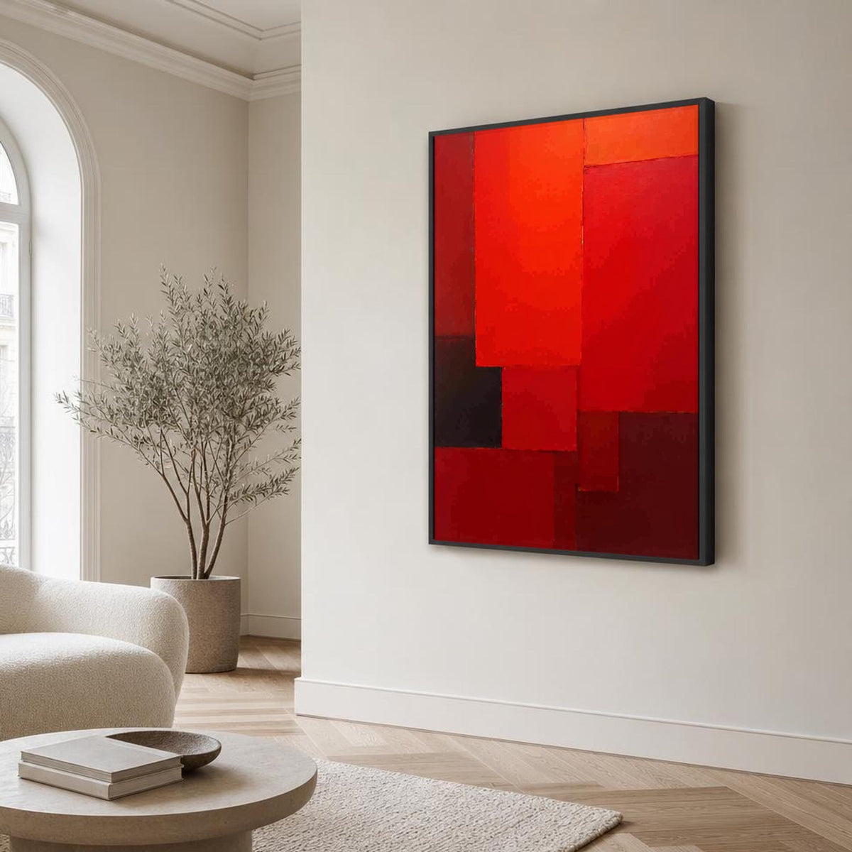 Mark Rothko Red and Black Color Field Canvas Wall Art, Rectangular Color Blocks