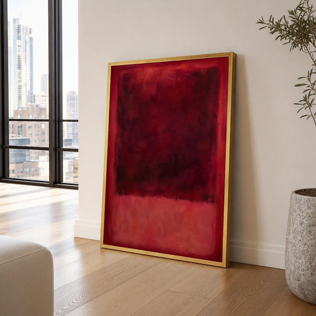 Mark Rothko Red and Dark Red Dark Color Field Canvas Wall Art