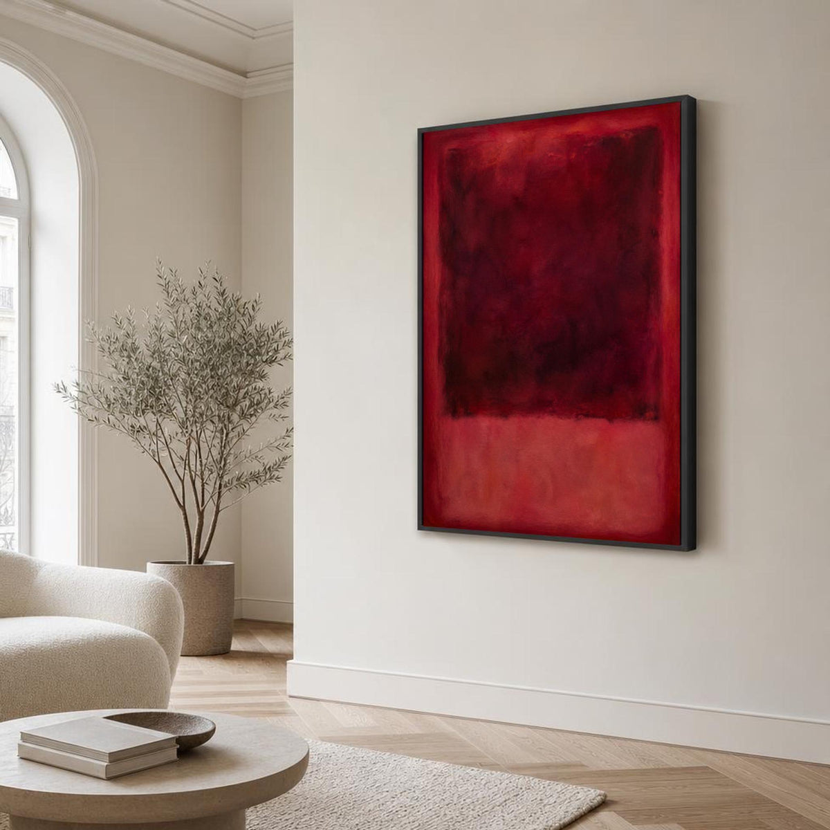 Mark Rothko Red and Dark Red Dark Color Field Canvas Wall Art