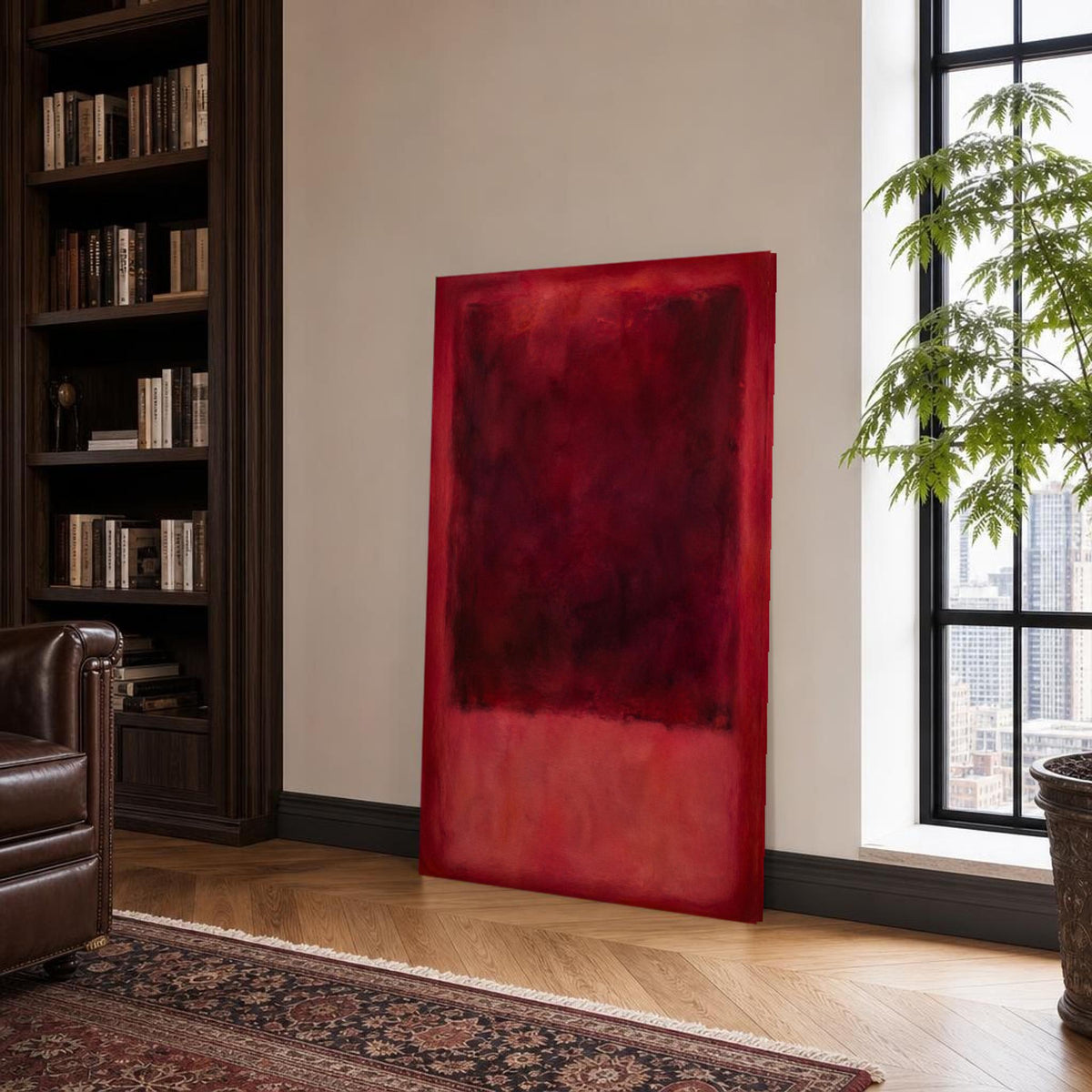 Mark Rothko Red and Dark Red Dark Color Field Canvas Wall Art