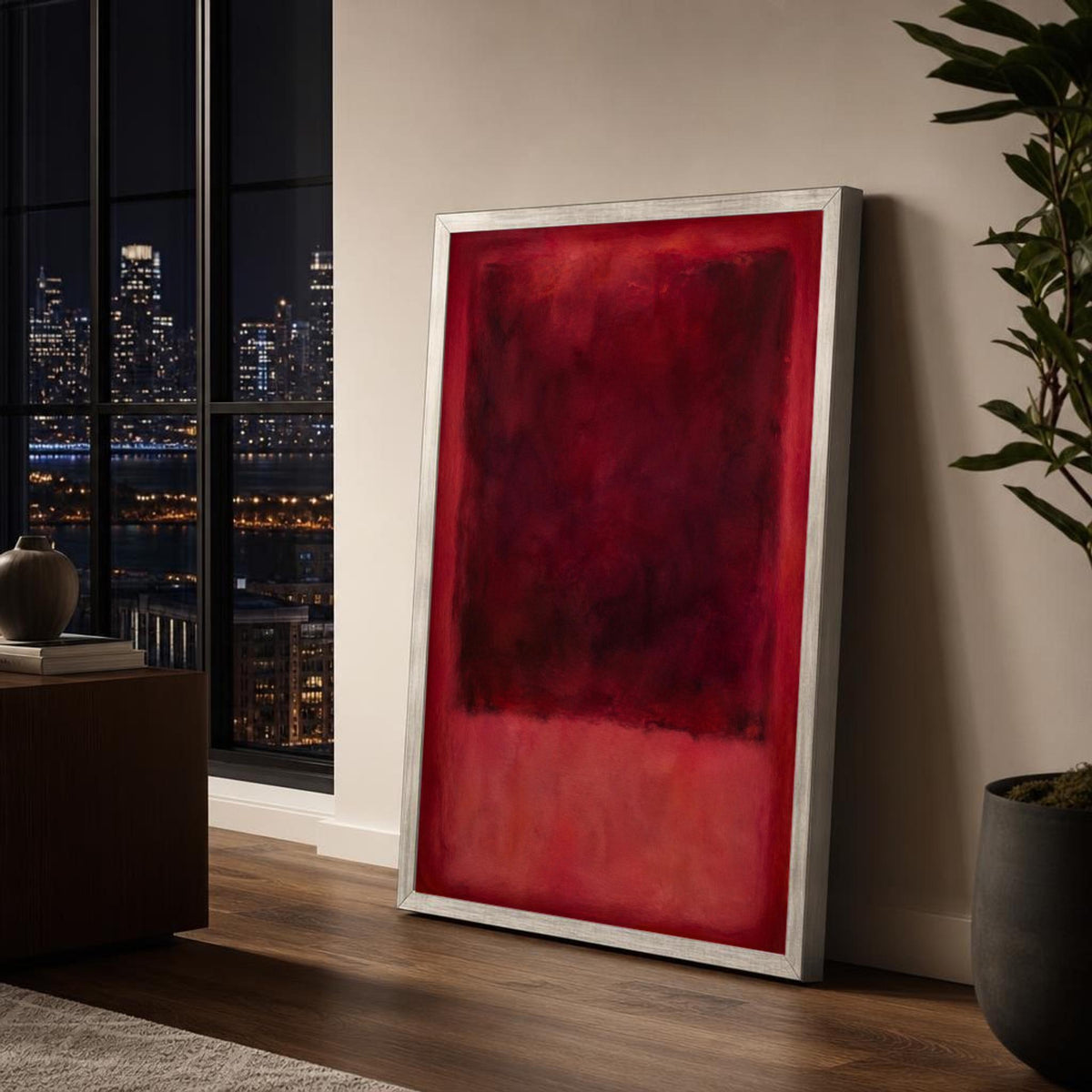 Mark Rothko Red and Dark Red Dark Color Field Canvas Wall Art