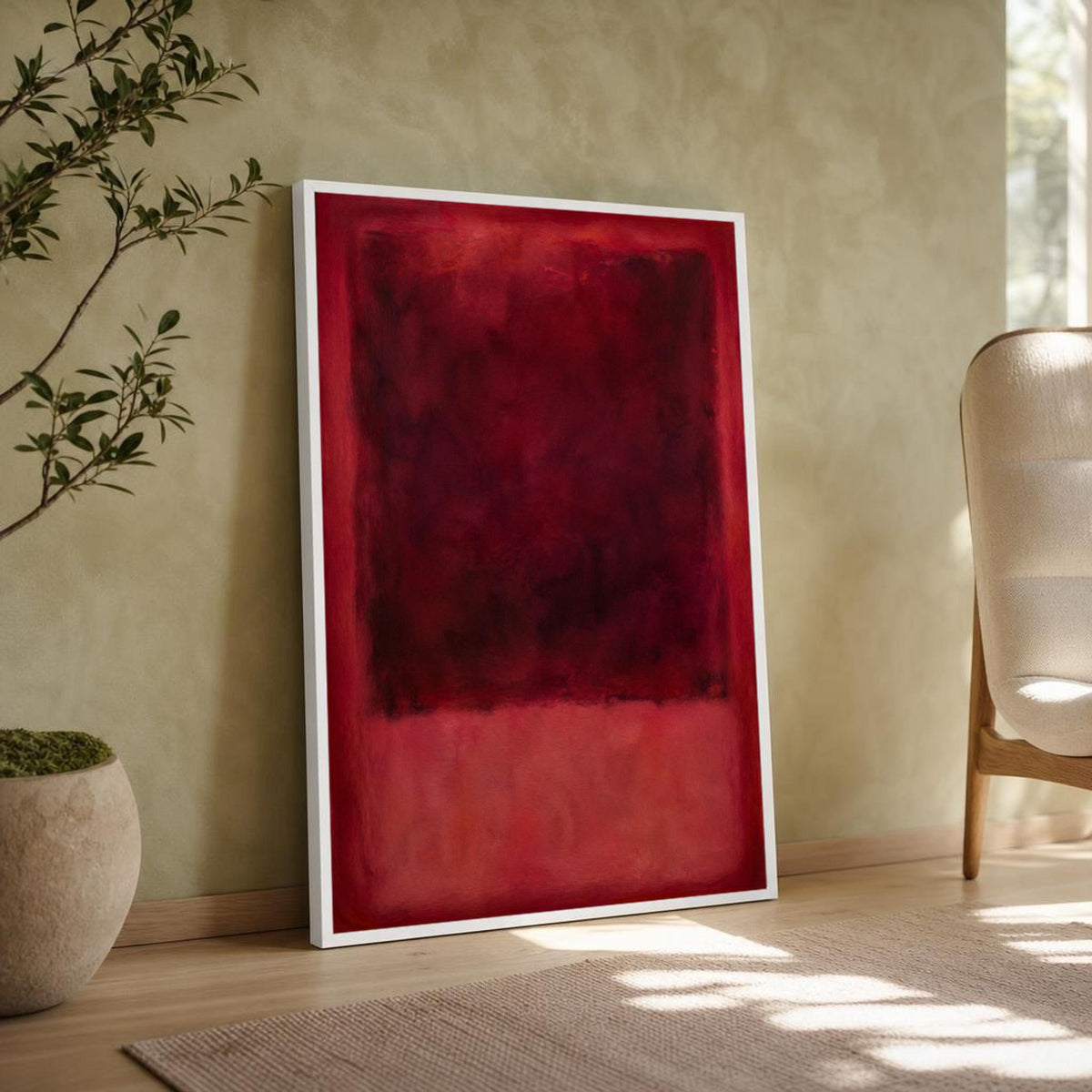Mark Rothko Red and Dark Red Dark Color Field Canvas Wall Art