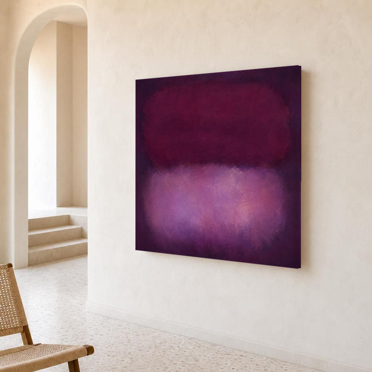 Mark Rothko Deep Purple and Light Purple Color Field Canvas Wall Art