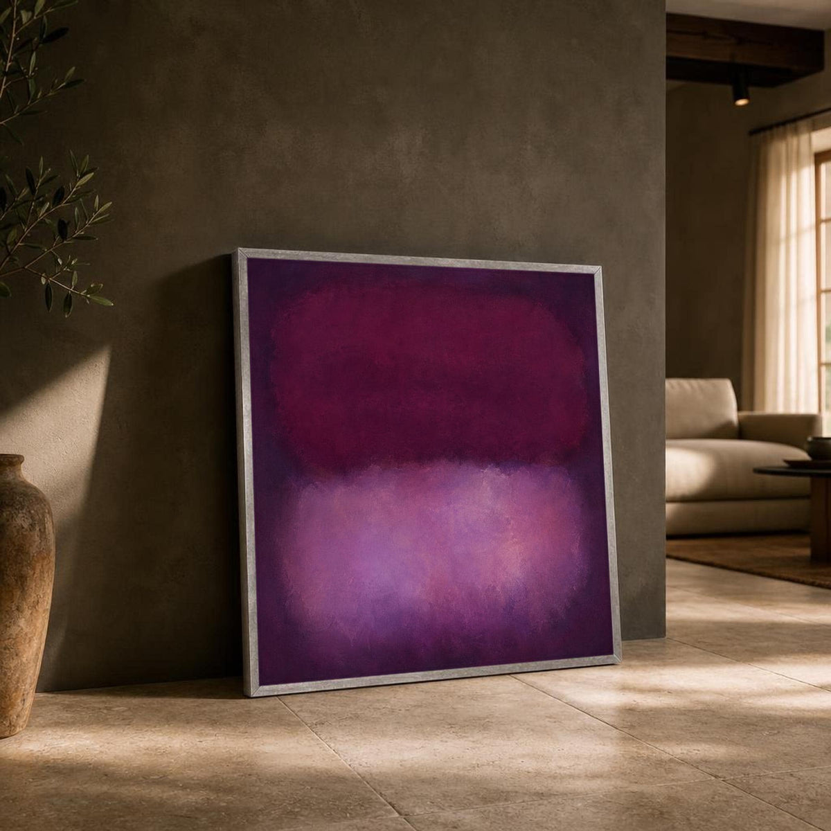 Mark Rothko Deep Purple and Light Purple Color Field Canvas Wall Art
