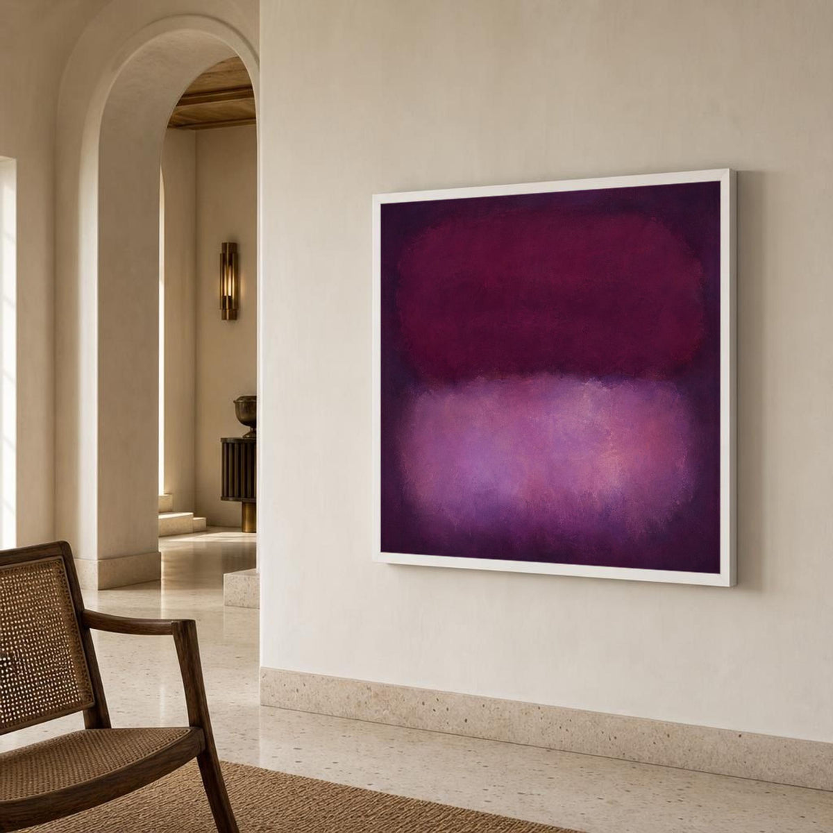 Mark Rothko Deep Purple and Light Purple Color Field Canvas Wall Art