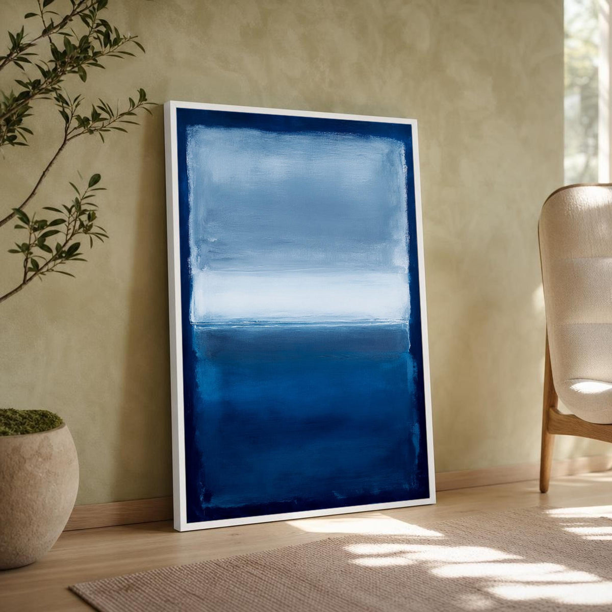 Mark Rothko Blue and White Color Field Canvas Wall Art