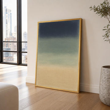 Mark Rothko Dark Blue and Light Beige Color Field Canvas Wall Art