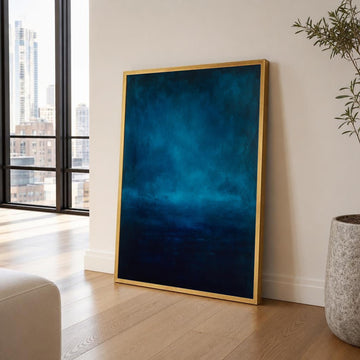 Mark Rothko Dark Blue and Teal Color Field Canvas Wall Art, Abstract Color Field, Calm