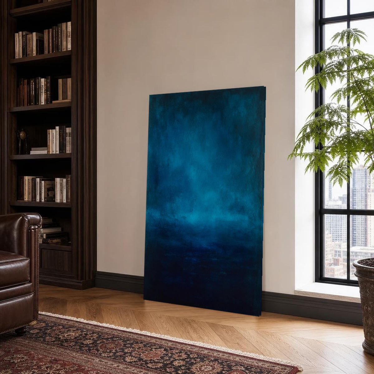 Mark Rothko Dark Blue and Teal Color Field Canvas Wall Art, Abstract Color Field, Calm