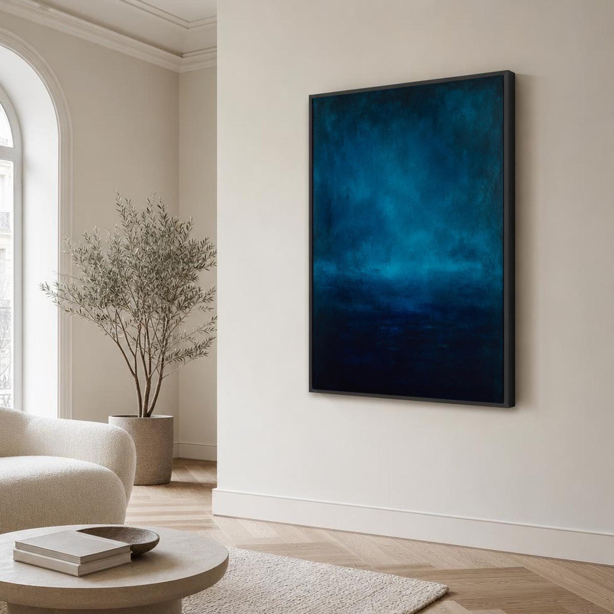 Mark Rothko Dark Blue and Teal Color Field Canvas Wall Art, Abstract Color Field, Calm