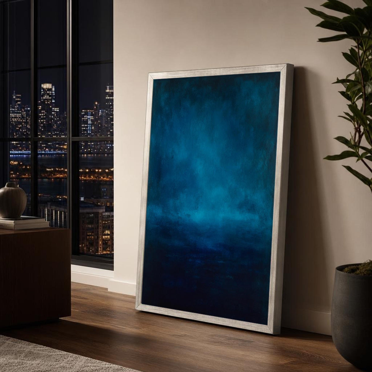 Mark Rothko Dark Blue and Teal Color Field Canvas Wall Art, Abstract Color Field, Calm