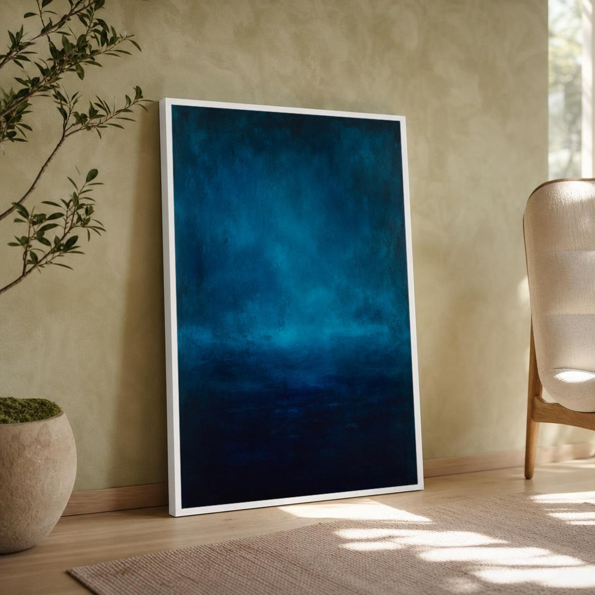 Mark Rothko Dark Blue and Teal Color Field Canvas Wall Art, Abstract Color Field, Calm