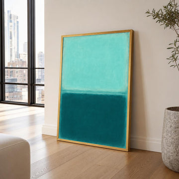 Mark Rothko Light Blue and Dark Teal Color Field Canvas Wall Art