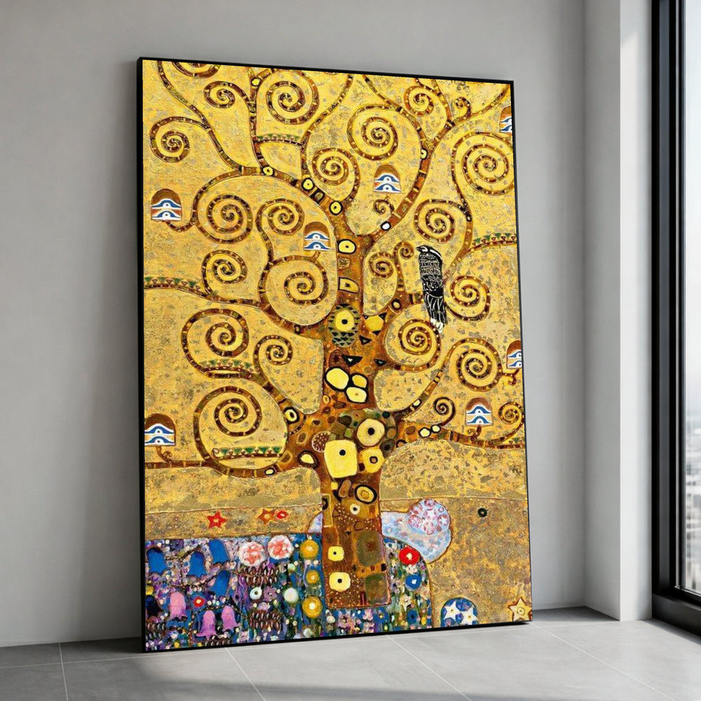 Klimt Tree of Life Canvas Print, Abstract Swirl Nature Wall Art