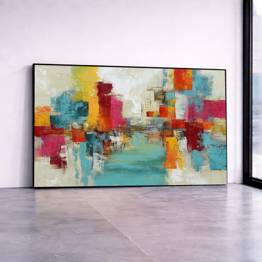 Abstract Color Blocks Canvas Print, Vibrant Geometric Wall Art, Modern Home Decor