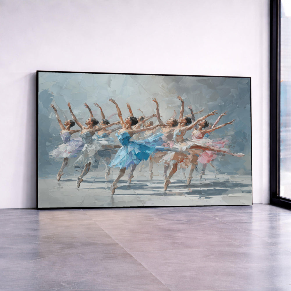 Ballet Dancers Impressionist Canvas Print, Contemporary Performance Wall Art