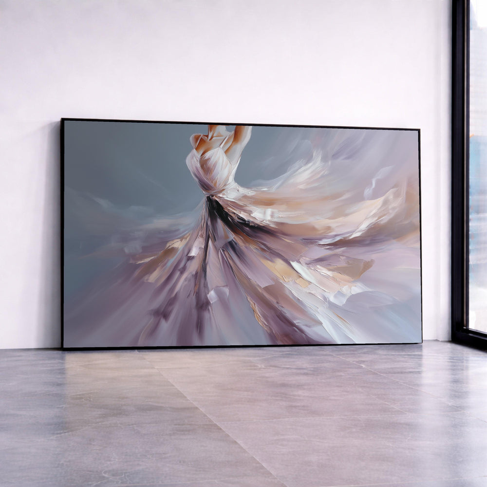 Abstract Ballet Dancer Canvas Print, Soft Pastel Tones, Figurative Wall Art