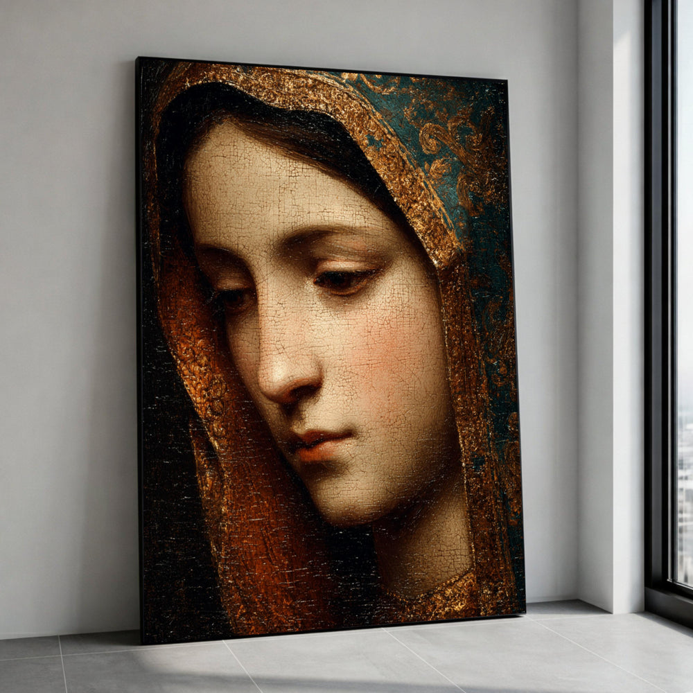 Madonna Portrait Canvas, Classical Religious Wall Art, Renaissance Print