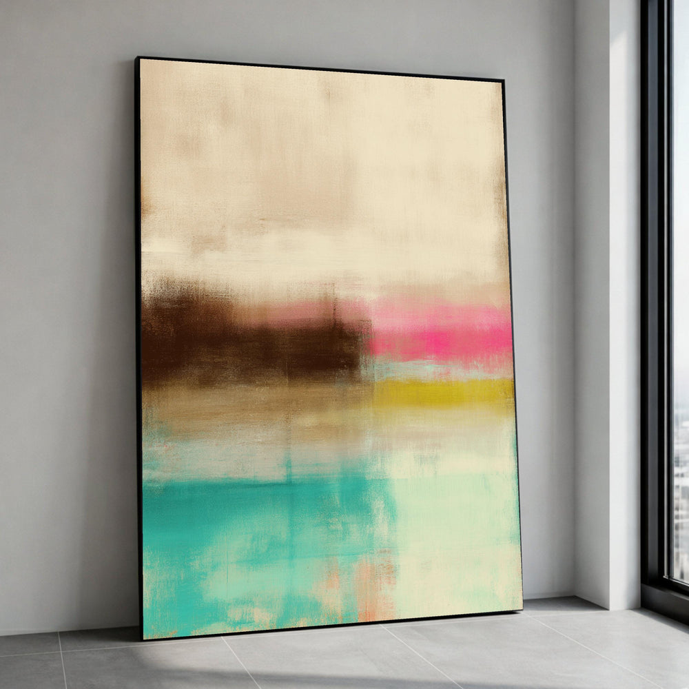 Abstract Color Block Canvas, Soft Pastel Contemporary Art Print