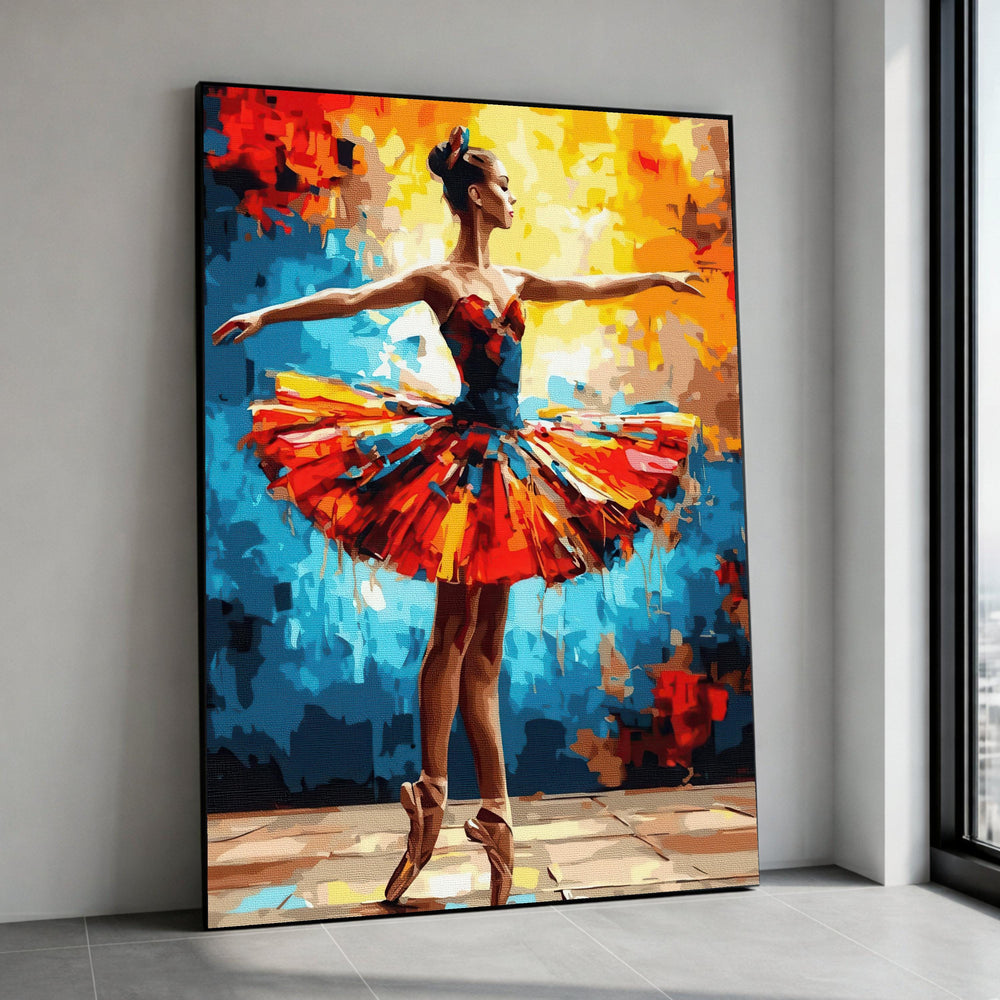 Vibrant Ballet Dancer Canvas Print, Colorful Abstract Dance Wall Art