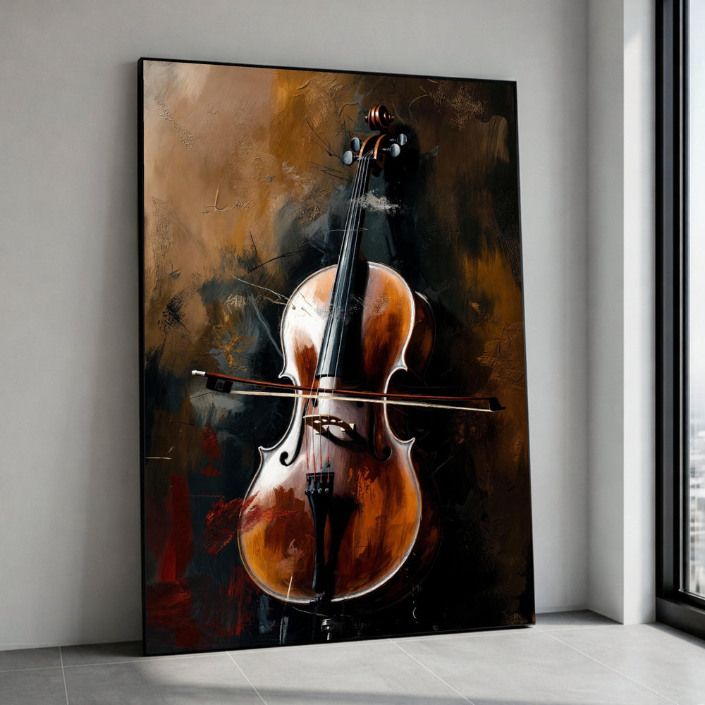 Classic Cello Canvas Wall Art, Musical Instrument Decor, Vintage Violin Artwork, Music Lover’s Home Decoration, Ready to Canvas Print Art