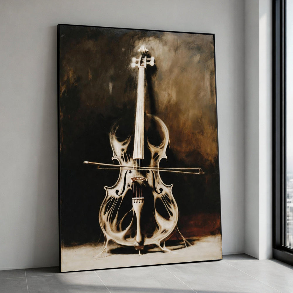 Surreal Violin Canvas Wall Art, Abstract Musical Instrument Painting, Artistic String Instrument Decor, Music Lover Gift, Canvas Print Art