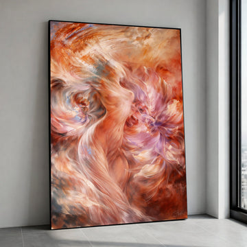 Abstract Flowing Nude Figure Canvas, Modern Figurative Art, Ethereal Woman Painting, Soft Pastel Floral Canvas, Canvas Print Art