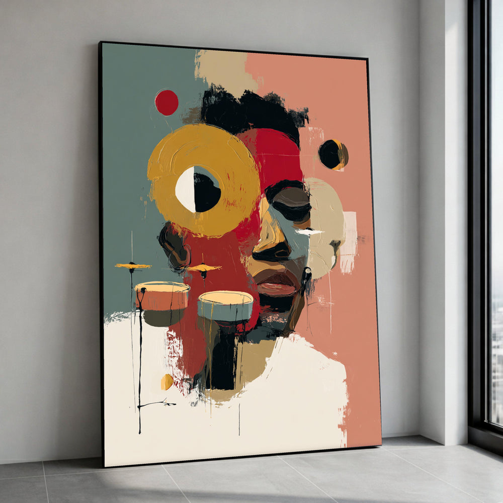 Abstract African Portrait Canvas, Modern Expressionism Wall Art, Bold Colorful Face Painting, Contemporary Home Decor, Canvas Print Art