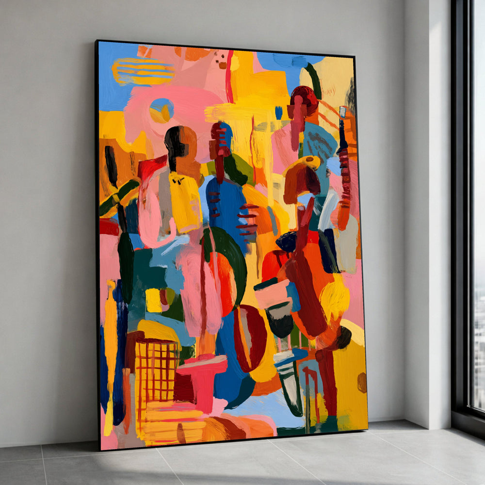 Vibrant Abstract Expressionism Canvas, Colorful Modern Wall Art, Bold Brushstroke Painting, Contemporary Home Decor, Ready Canvas Print Art