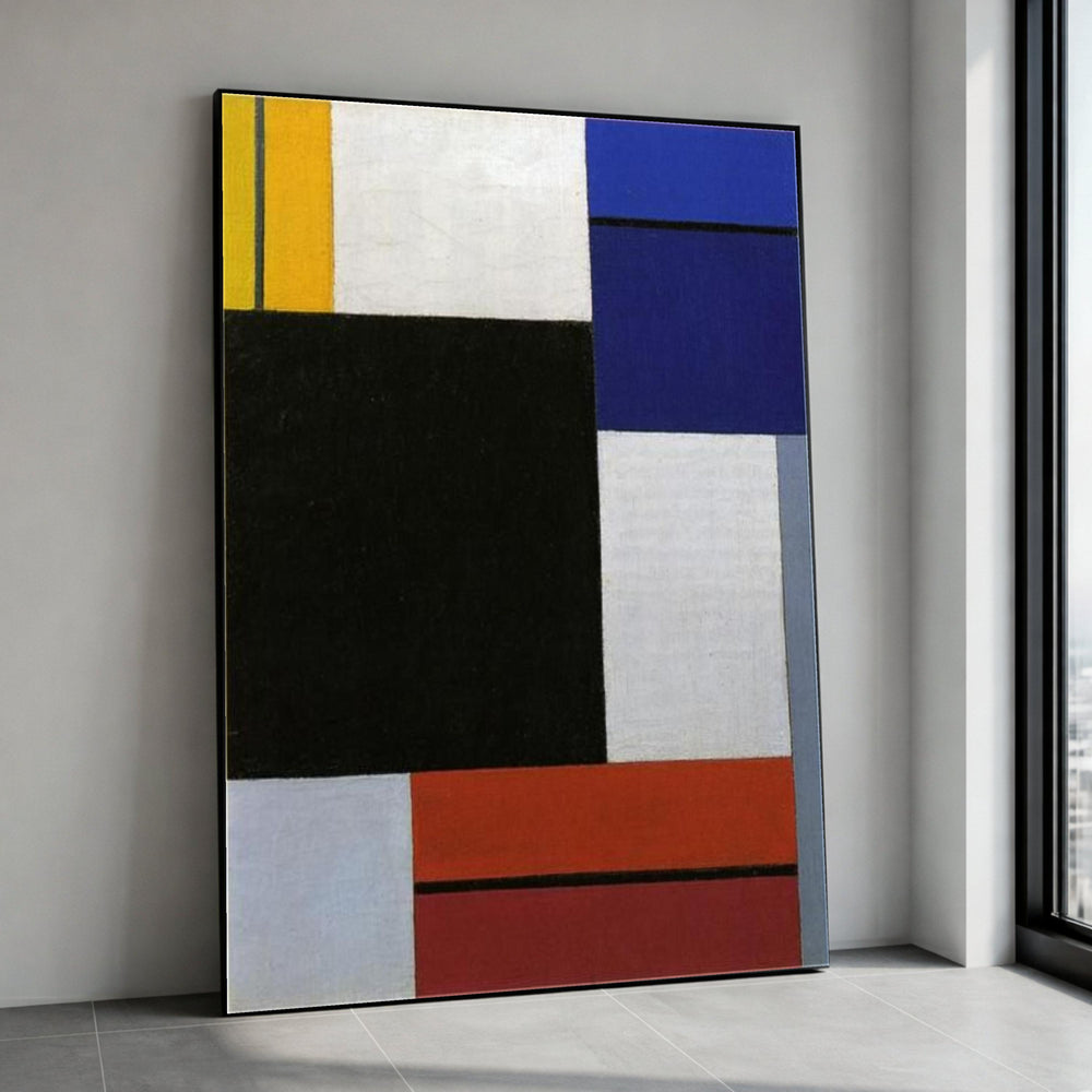 Modern Geometric Abstract Canvas, Color Block Wall Art, Contemporary Home Decor, Minimalist Canvas Painting, Bold Shapes Canvas Print Art
