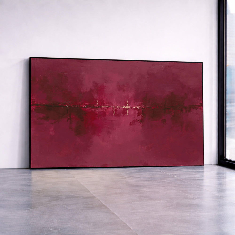 Deep Burgundy Abstract Canvas Wall Art, Modern Painting, Red Maroon Home Décor, Large Contemporary Canvas, Bold Color Canvas Print Art