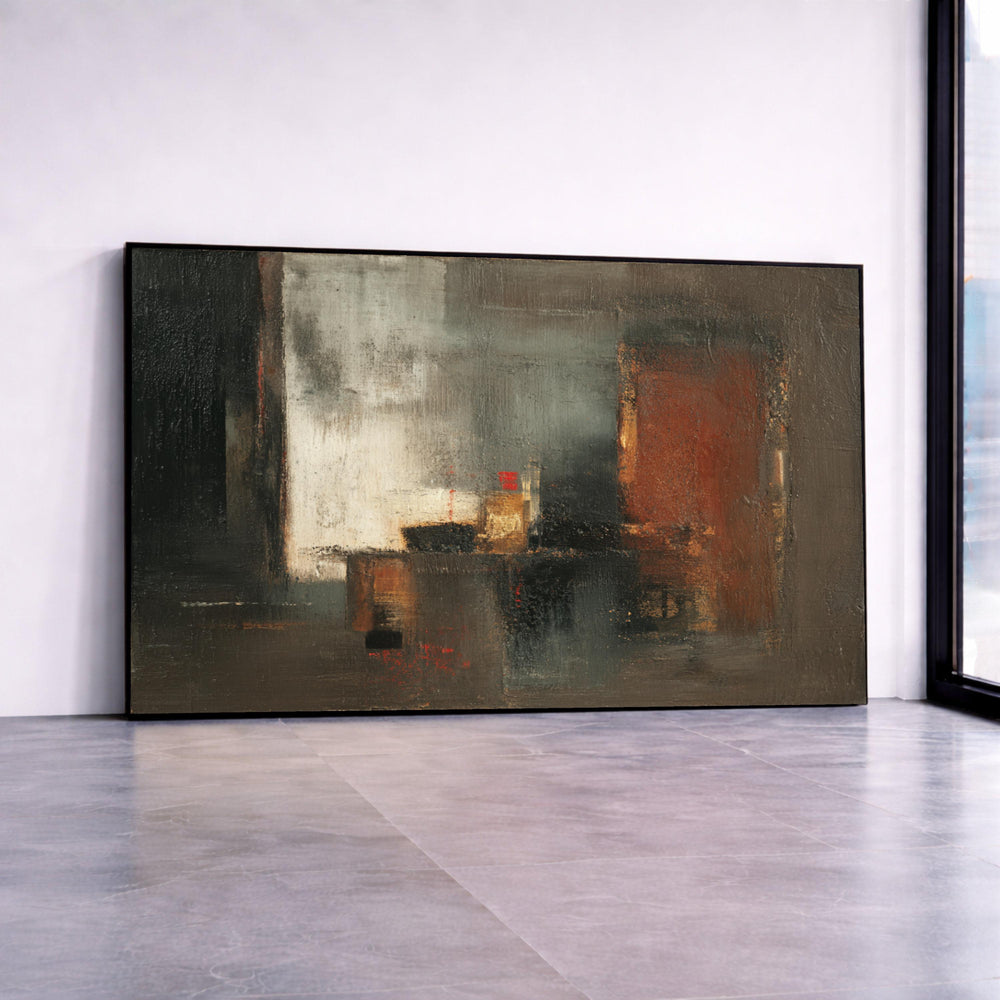 Abstract Canvas Wall Art, Modern Brown and Gray Artwork, Contemporary Rustic Home Decor, Canvas Painting, Neutral Tones Canvas Print Art