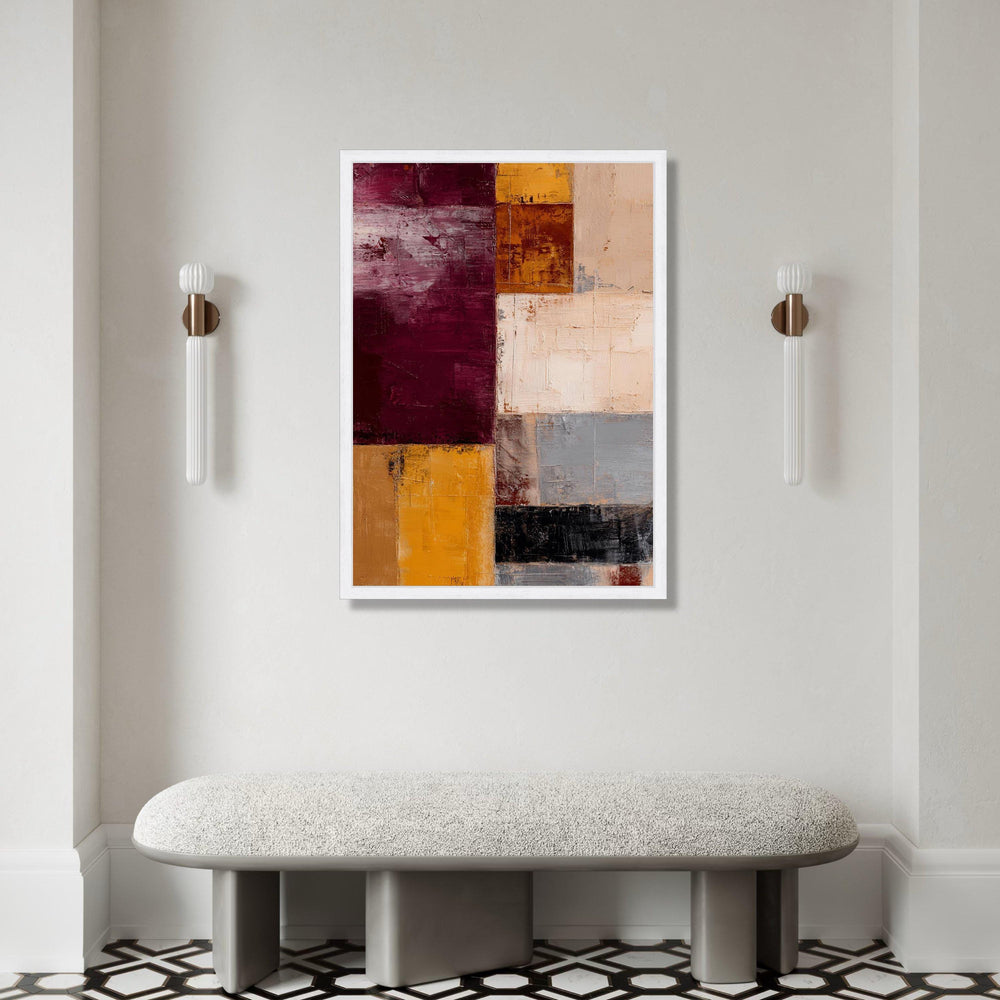 Modern Abstract Canvas Wall Art, Color Blocks Painting, Contemporary Home Decor, Geometric Art Print, Ready to Hang Canvas Canvas Print Art