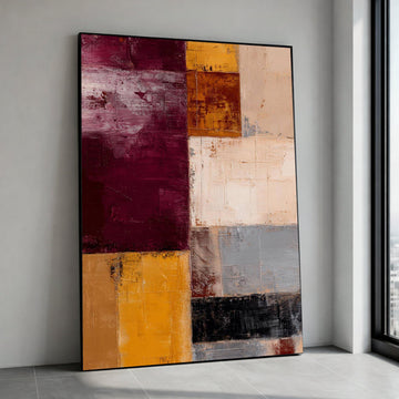 Modern Abstract Canvas Wall Art, Color Blocks Painting, Contemporary Home Decor, Geometric Art Print, Ready to Hang Canvas Canvas Print Art