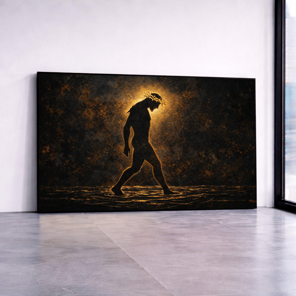 Jesus Christ Silhouette Canvas, Crown of Thorns Wall Art, Spiritual Religious Canvas, Inspirational Christian Decoration, Canvas Print Art