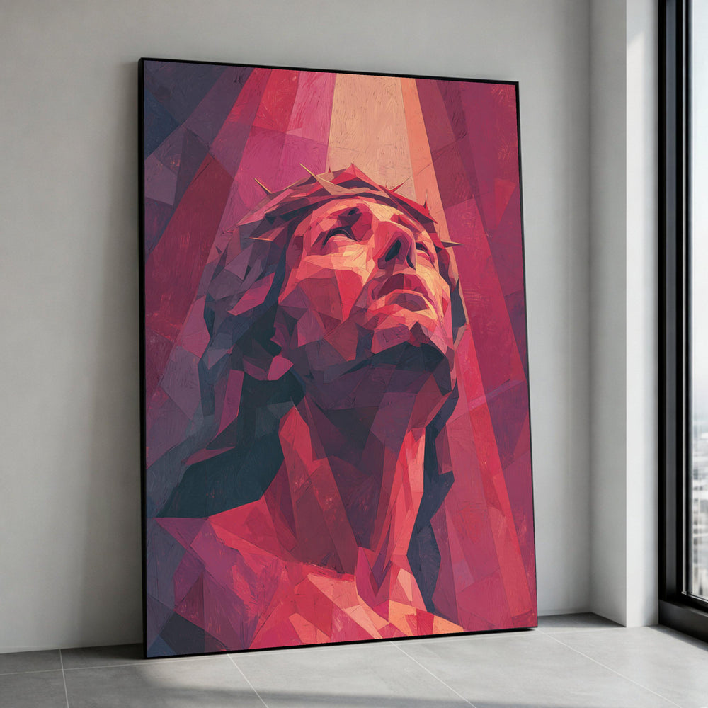 Abstract Jesus Portrait Canvas, Modern Religious Wall Art, Christian Home Decor, Spiritual Canvas Painting, Inspirational Canvas Print Art
